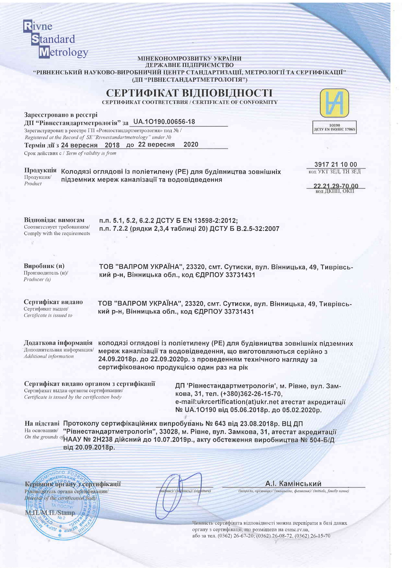 22.09.2020 kolodyaz' sertifikat